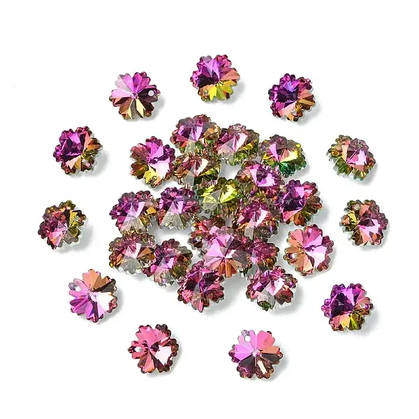 30Pcs Electroplated Glass Charms