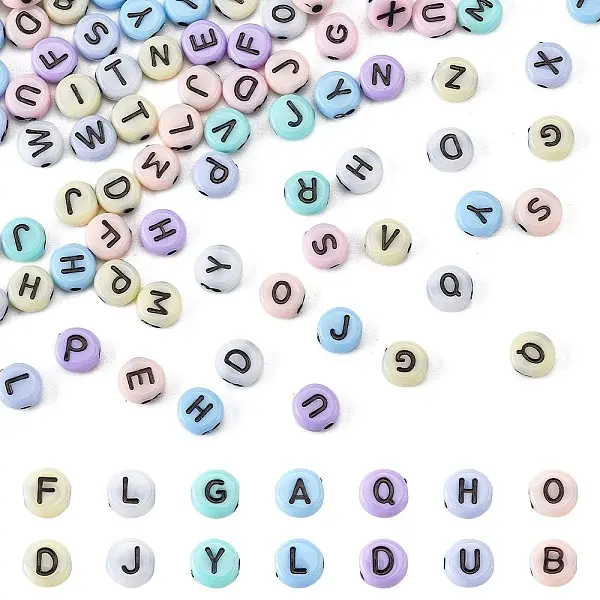 100G Flat Round Craft Style Opaque Acrylic Beads