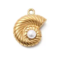 304 Stainless Steel & ABS Plastic Pearl Pendants