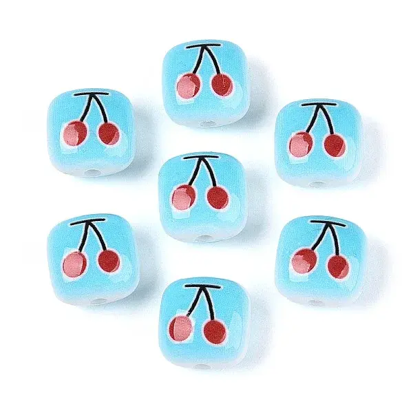 Opaque Printed Acrylic Beads