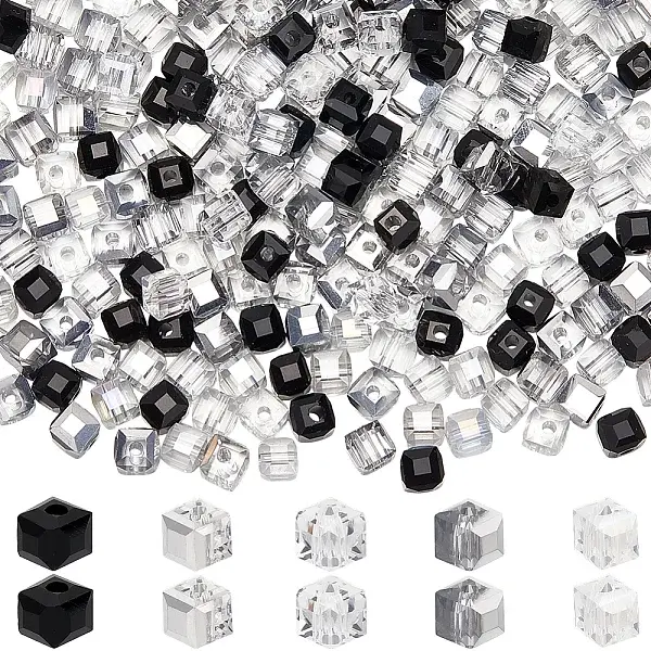 300Pcs 5 Styles Electroplate Glass Beads Sets