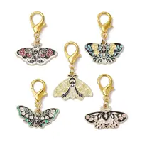 5Pcs 5 Styles Alloy Enamel Pendant Decorations