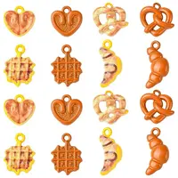 40Pcs 8 Styles Baking Paint Alloy Charms