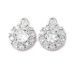 Brass Micro Pave Clear Cubic Zirconia Pendants