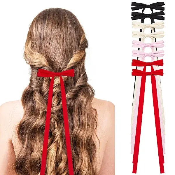 Big Bowknot Polyester Alligator Hair Clips