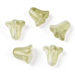 Spray Painted Transparent Glass Beads
