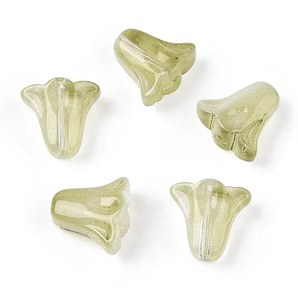 Spray Painted Transparent Glass Beads