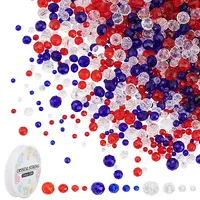 DIY Independence Day Glass Beaded Stretch Bracelet Making Kit