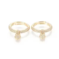 Adjustable Brass Micro Pave Cubic Zirconia Rings