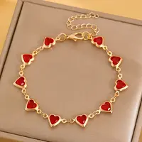 Brass Heart Link Bracelets