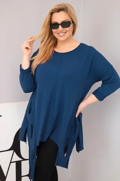 Plus size blúzka s asymetrickým spodkom