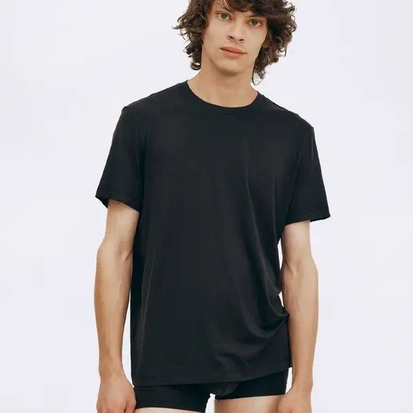 Tričko Organic Basics True Crewneck Tee 3-Pack Black / Black / Black