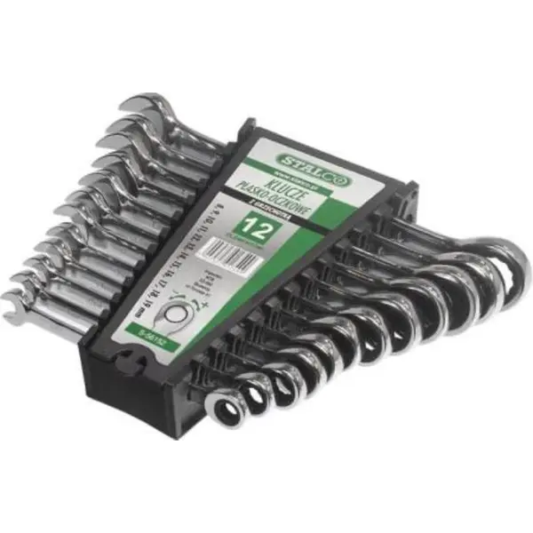 Sada klíčů očkoplochých s ráčnou, 8 - 13 mm, STALCO, set 6 ks