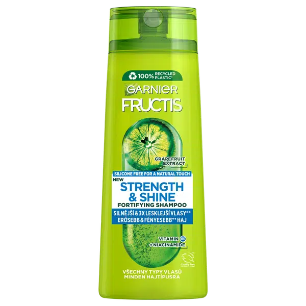 GARNIER Fructis Strength & Shine Posilující šampon pro všechny typy vlasů bez lesku a síly, 250 ml