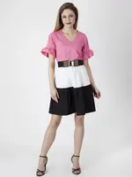 PERSO Woman's Women's tricolor light midi dress