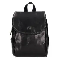 Menší kožený dámský batoh Italia Melas - černá