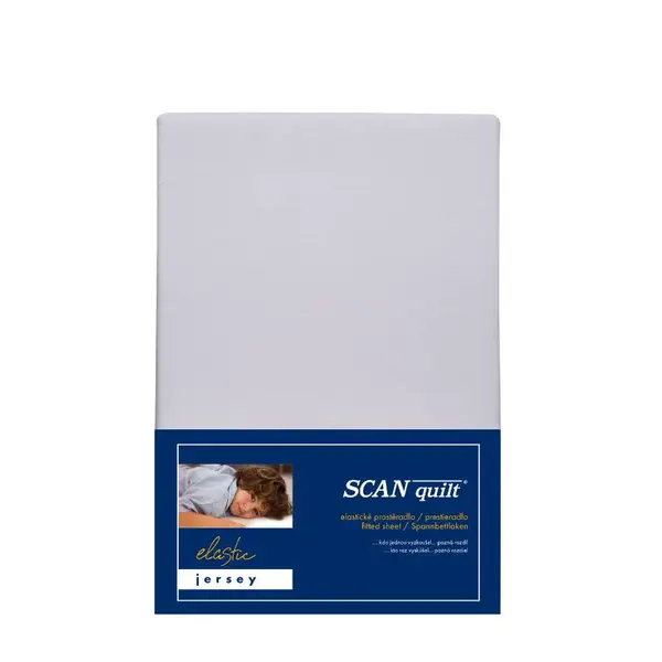 SCANquilt dětské prostěradlo JERSEY ELASTIC LYCRA světle šedá 60 x 120 cm na výšku matrace až 15 cm