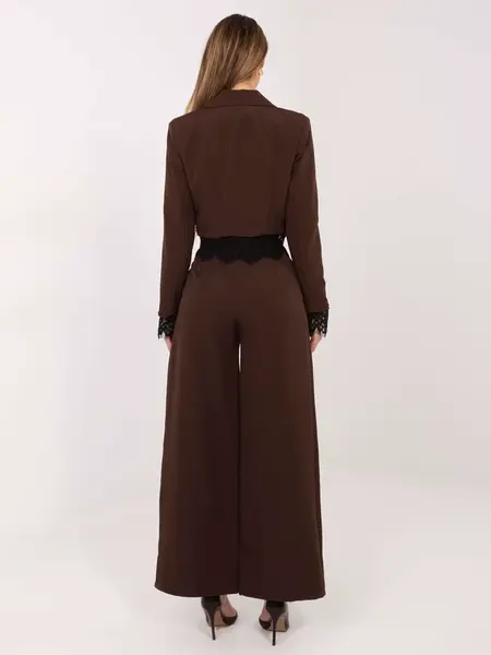 Hnědé jednobarevné kalhoty