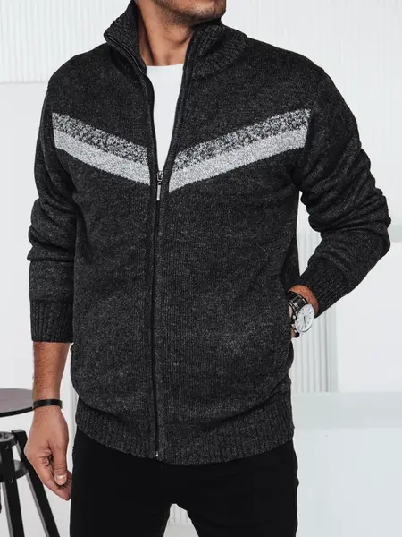 Sweter męski rozpinany ciemnoszary Dstreet