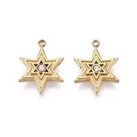 304 Stainless Steel Micro Pave Cubic Zirconia Charms