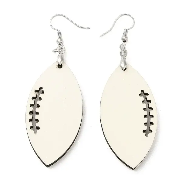 Sublimation Blank Wood Dangle Earrings with Brass Pins for Women