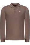 NORWAY 1963 MEN'S LONG-SLEEVE POLO SHIRT, BROWN