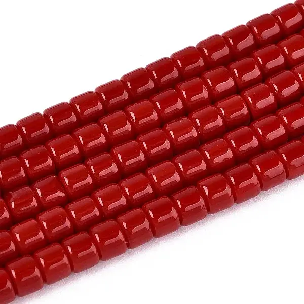Opaque Solid Color Glass Beads Strands