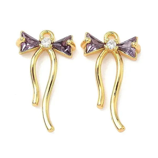 Brass Micro Pave Cubic Zirconia Pendants