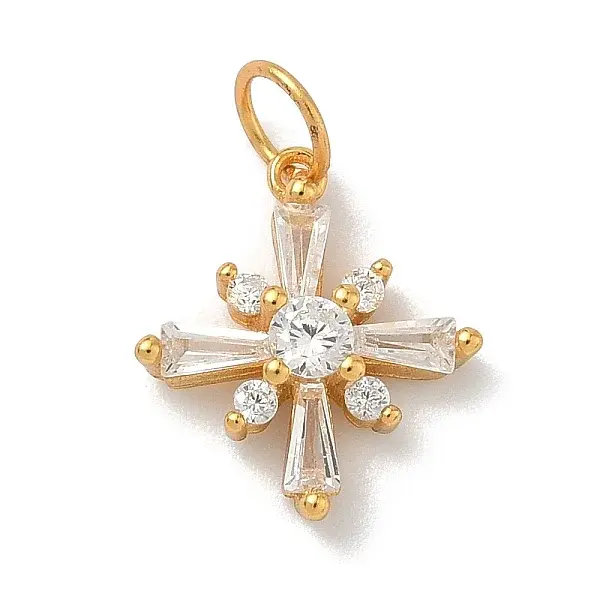 925 Sterling Silver Pave Clear Cubic Zirconia Charms