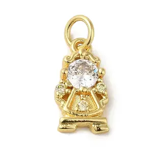 Brass Micro Pave Clear Cubic Zirconia Pendants