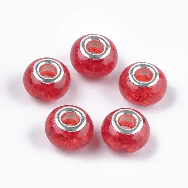 Crackle Resin European Beads