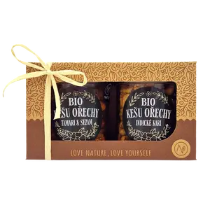 NATU Dárkový set BIO kešu ořechů deluxe I., 2 x 160 g