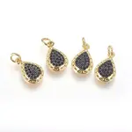 Brass Micro Pave Cubic Zirconia Charms