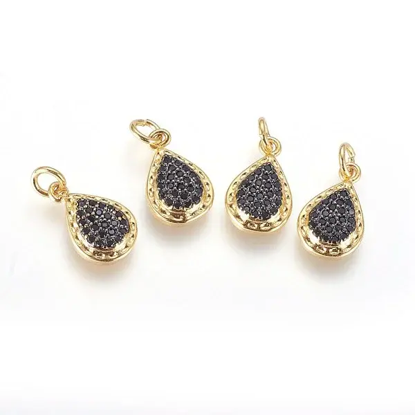 Brass Micro Pave Cubic Zirconia Charms