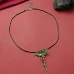 Alloy Enamel Dragon Wrapped Sword Pendant Necklaces