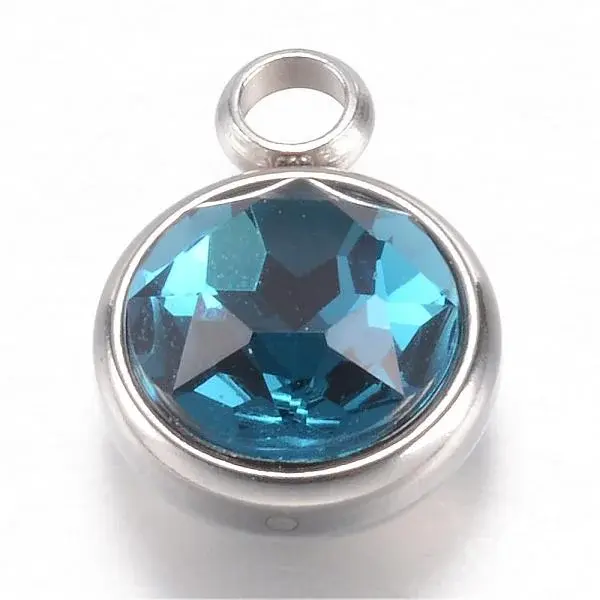 304 Stainless Steel Glass Rhinestone Charms