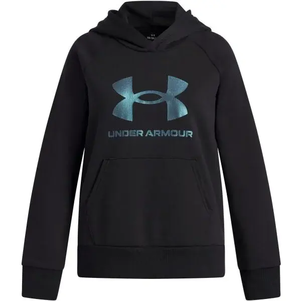 Under Armour RIVAL FLEECE SHIMMER Dievčenská mikina, čierna, veľkosť M