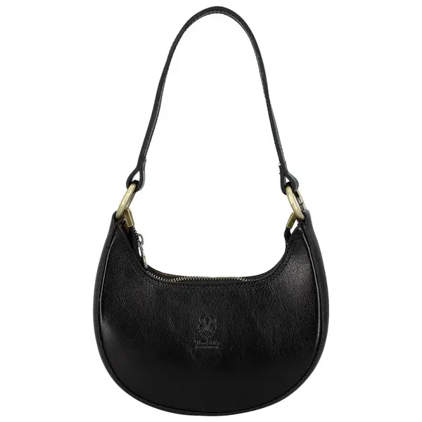 Luxusní dámská kožená kabelka na rameno Delami Vera Pelle Venny, černá