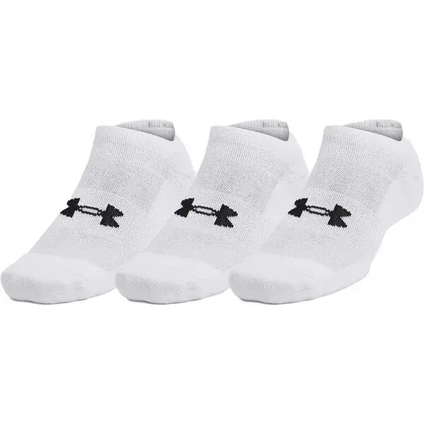 Under Armour TRAINING COTTON NO SHOW 3PK Unisex ponožky, biela, veľkosť