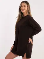 Tmavě hnědé mikinové šaty