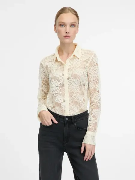 Krémová krajková halenka ORSAY