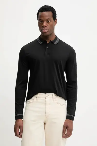 Bavlněné tričko s dlouhým rukávem BOSS H-Pleins 202