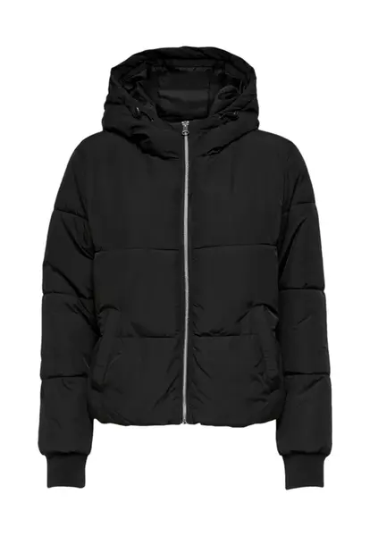 Černá zimní bunda s kapucí