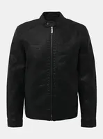 Černá koženková bunda ONLY & SONS Mike