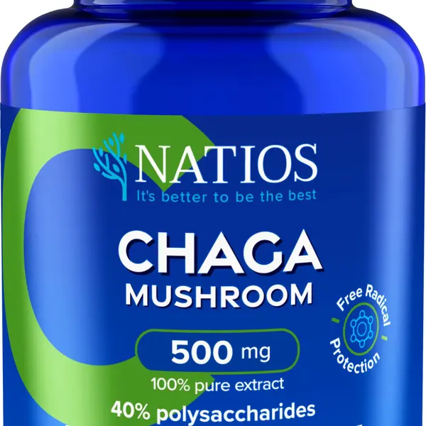 NATIOS Chaga Mushrooms 500 mg 90 kapslí
