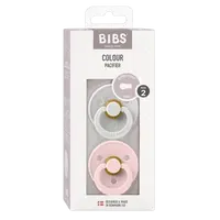 BIBS Colour dudlíky z přírodního kaučuku, velikost 2, Haze/Blossom 2 ks