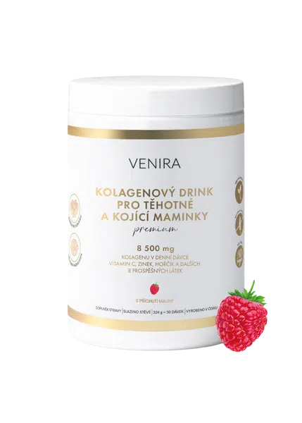 VENIRA PREMIUM kolagenový drink pro těhotné a kojící maminky, malina 324 g