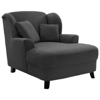 Sit & More XXL KŘESLO, textil, kompozitní dřevo, tmavě šedá