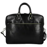 Kožená business taška černá - Delami Vera Pelle Evarist