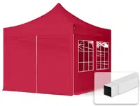 Hawaj Nůžkový stan 3x3 m s bočnicemi tmavě červený
